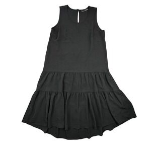 CHETTA B Black Sleeveless Tiered‎ Ruffle Hem Dress XL Made in Vietnam Polyester